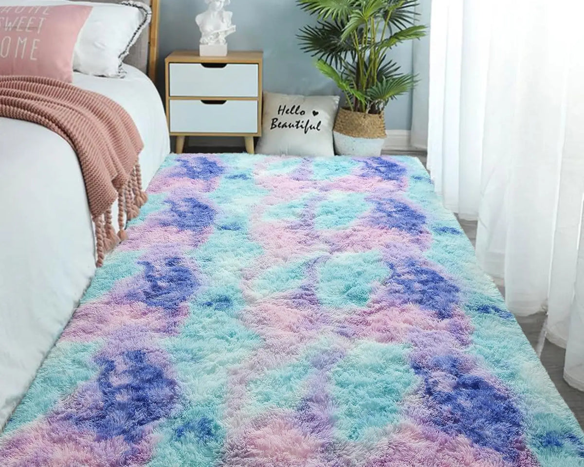Tie-Dye Plush Non-Slip Home Mat