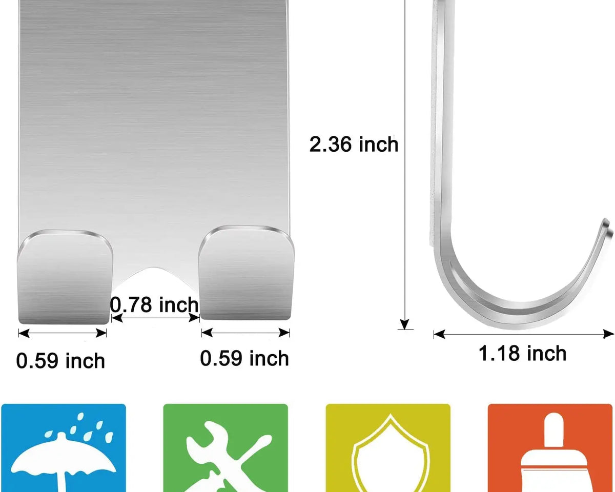 Stainless Steel Razor Holder Rack β Self-Adhesive Hook