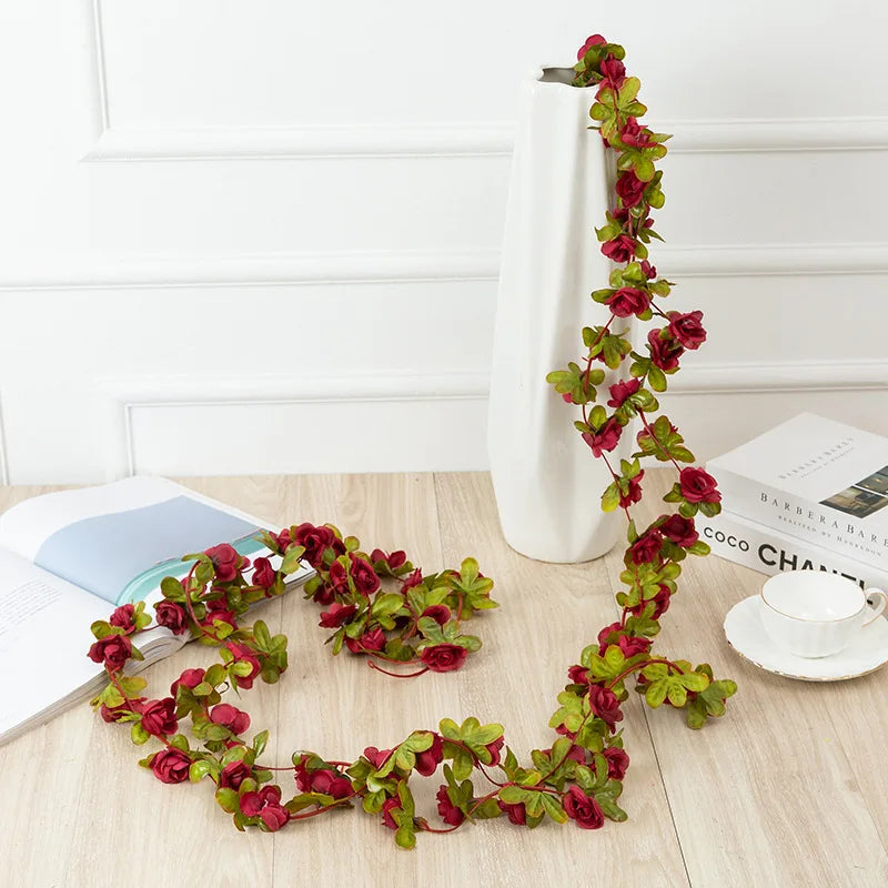 Head Artificial Silk Rose Vine Garland