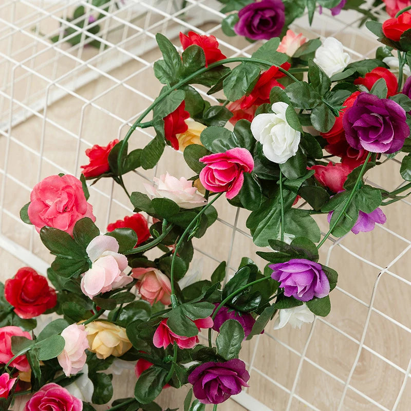 Head Artificial Silk Rose Vine Garland