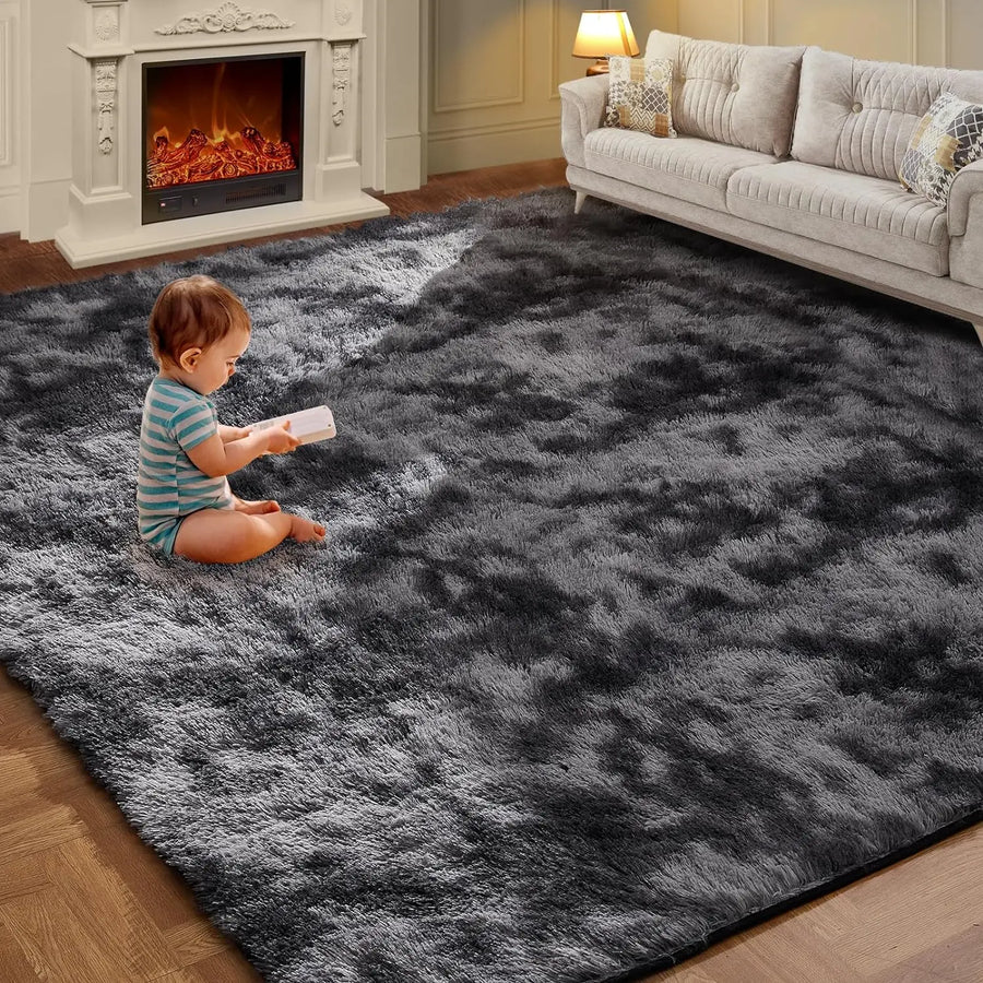 Tie-Dye Plush Non-Slip Home Mat