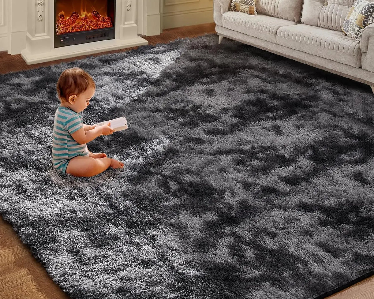 Tie-Dye Plush Non-Slip Home Mat