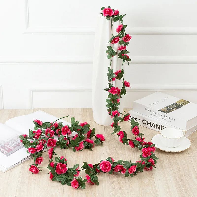 Head Artificial Silk Rose Vine Garland