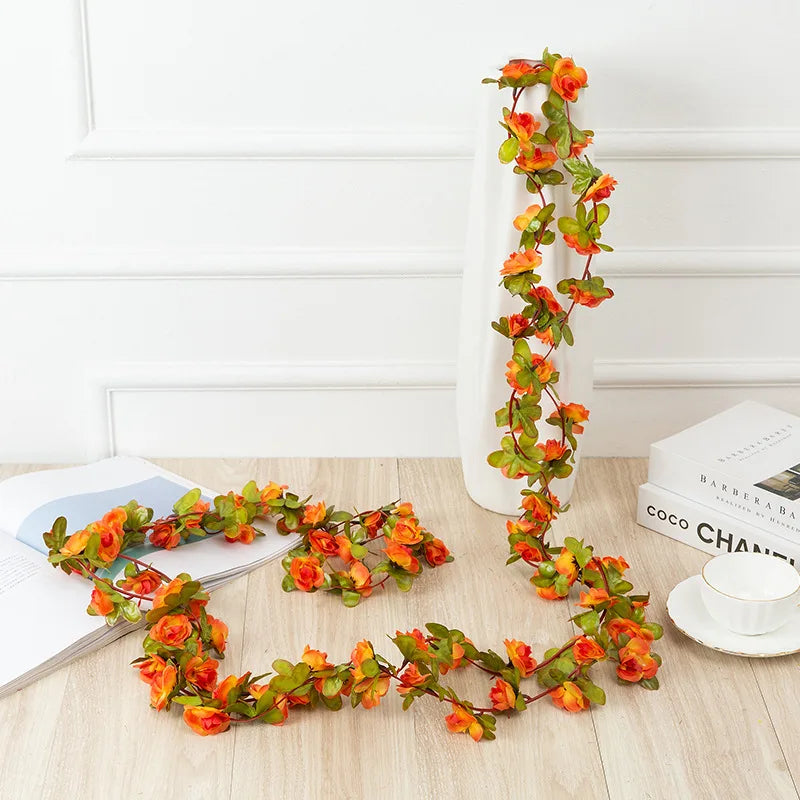 Head Artificial Silk Rose Vine Garland