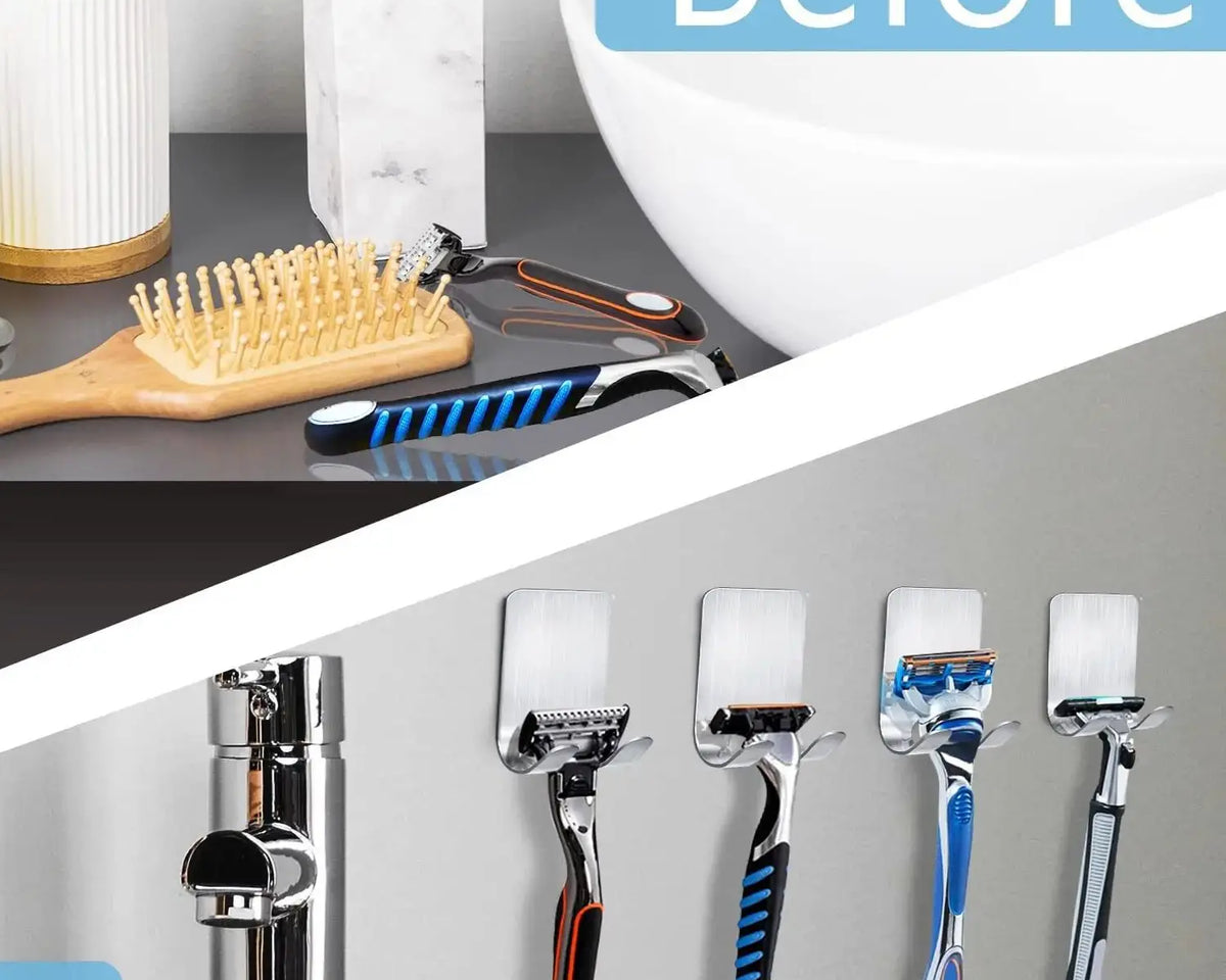 Stainless Steel Razor Holder Rack β Self-Adhesive Hook