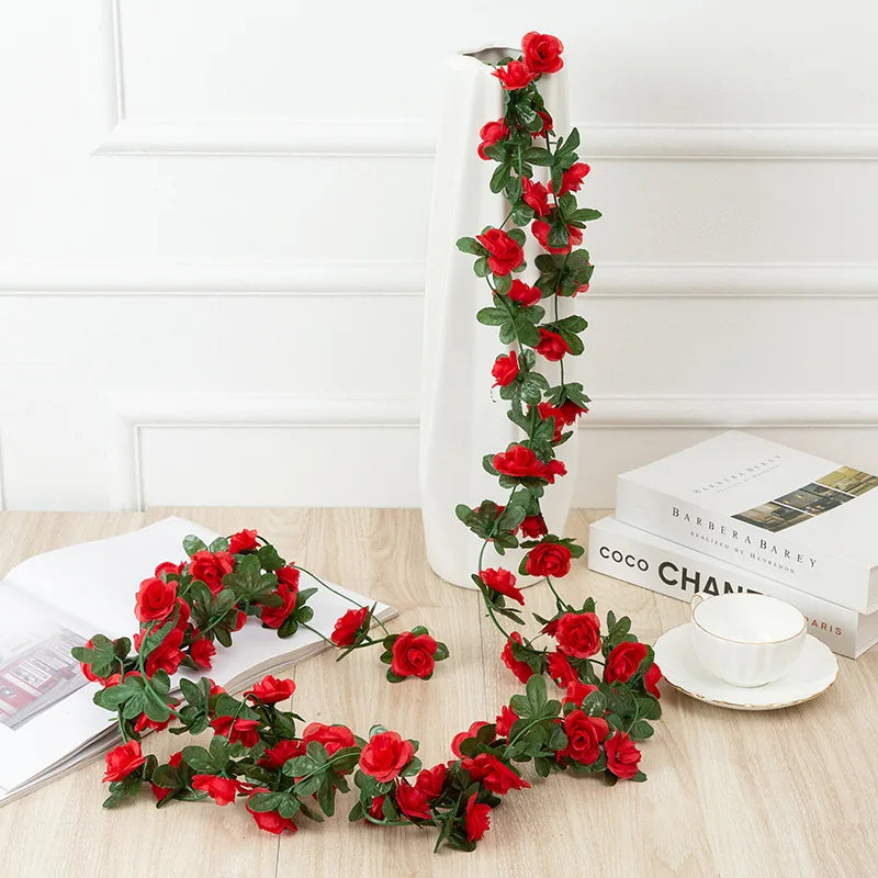 Head Artificial Silk Rose Vine Garland