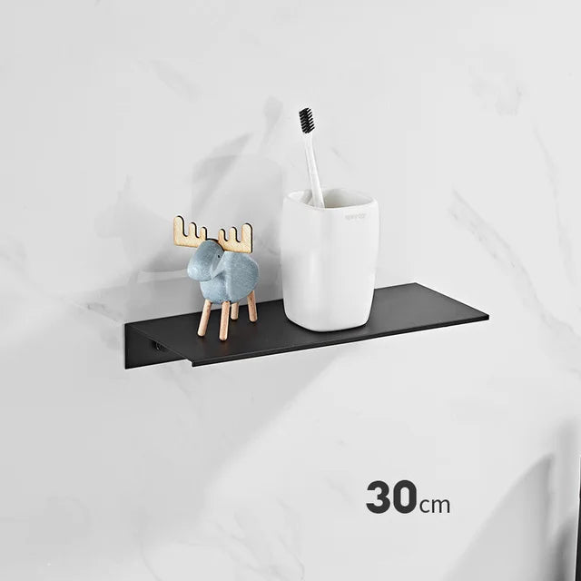Modern Brushed-Gold & Black Dual-Tier Wall Shelf