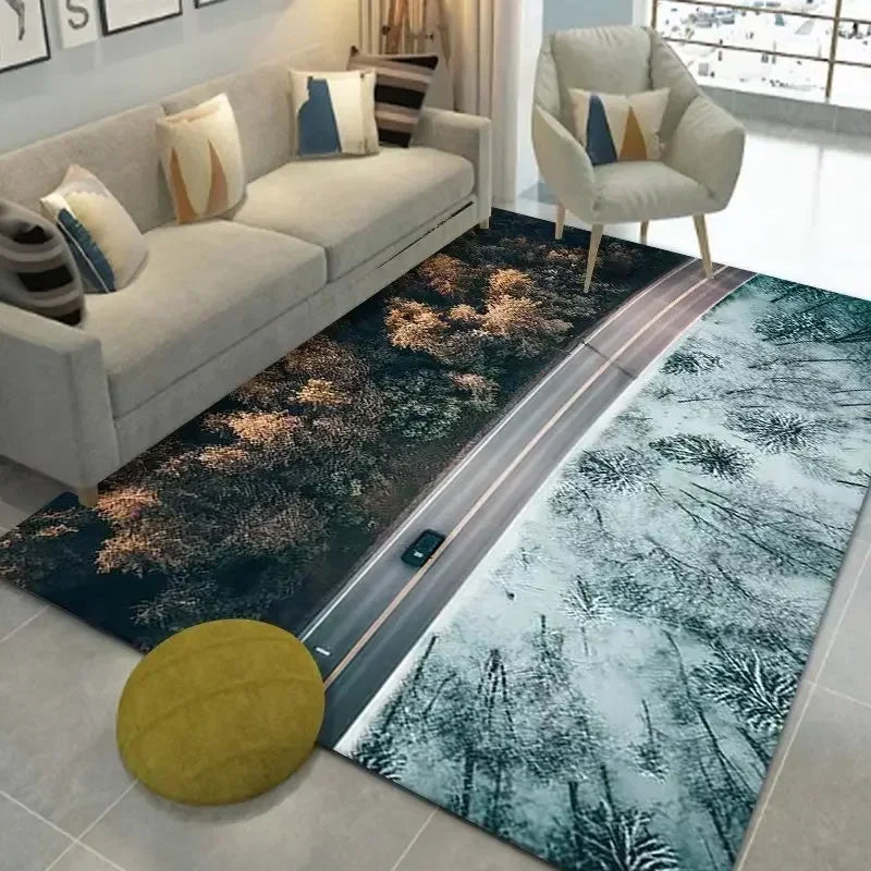 3D Seaside Landscape Washable Rug β Large Home Area Mat