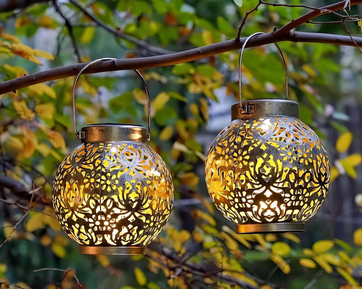Solar Hollow-Design Outdoor Hanging Lantern Light