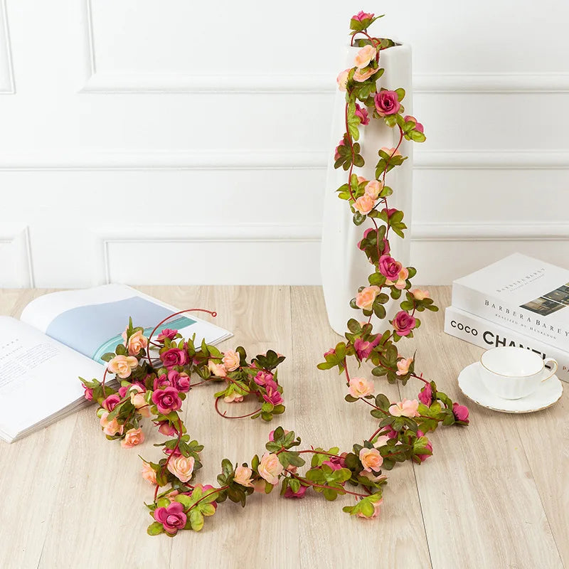 Head Artificial Silk Rose Vine Garland