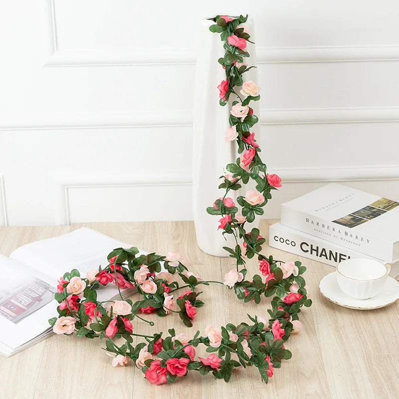 Head Artificial Silk Rose Vine Garland