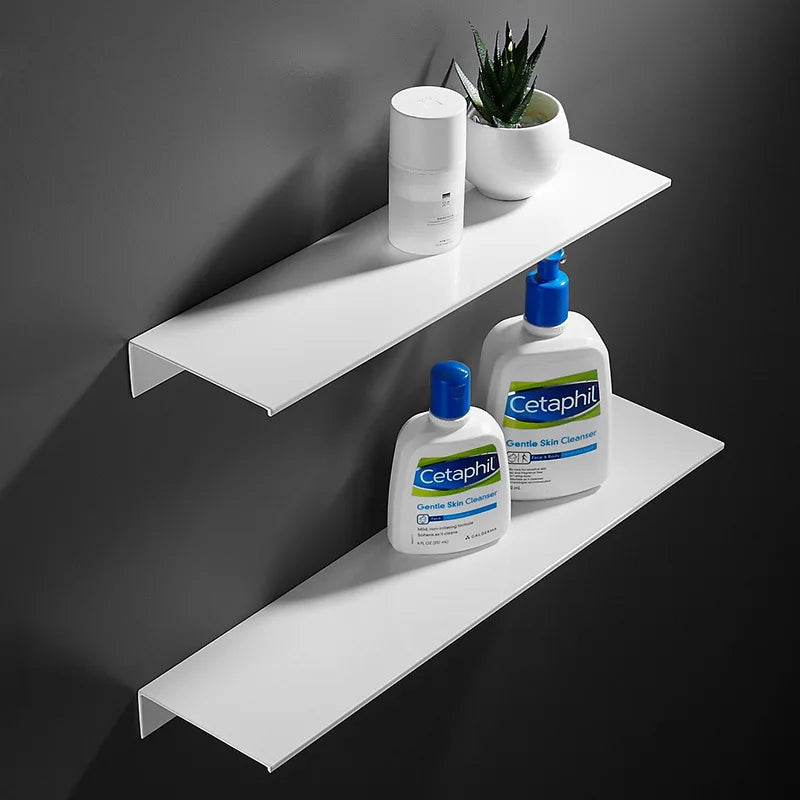 Modern Brushed-Gold & Black Dual-Tier Wall Shelf