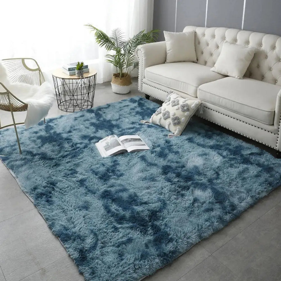 Tie-Dye Plush Non-Slip Home Mat