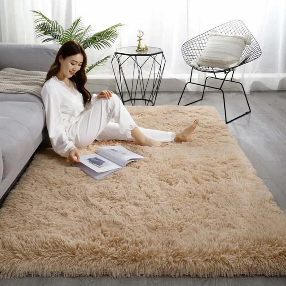 Tie-Dye Plush Non-Slip Home Mat