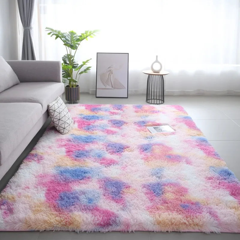 Tie-Dye Plush Non-Slip Home Mat