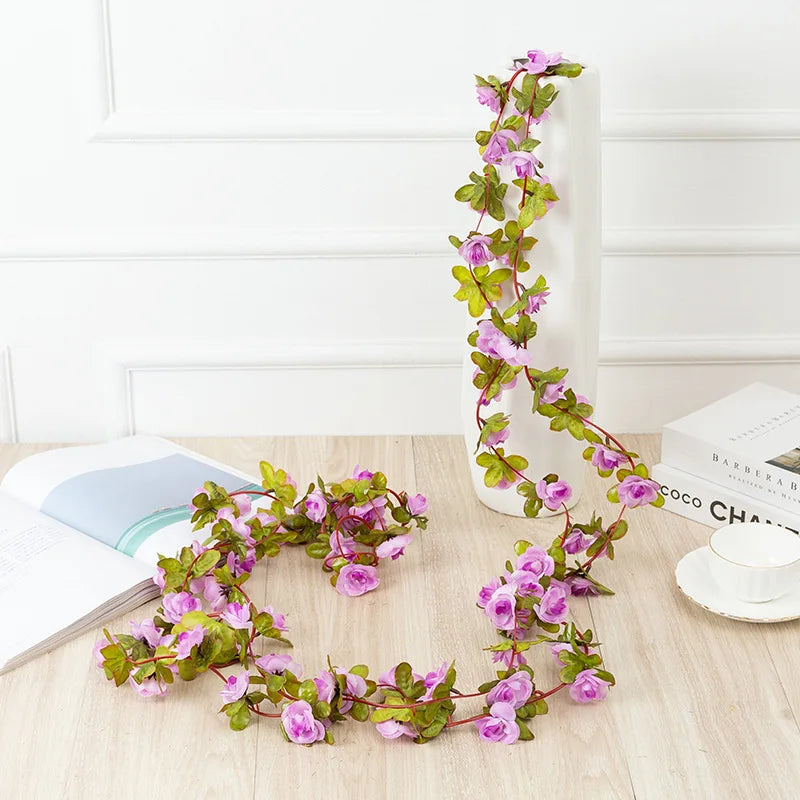 Head Artificial Silk Rose Vine Garland
