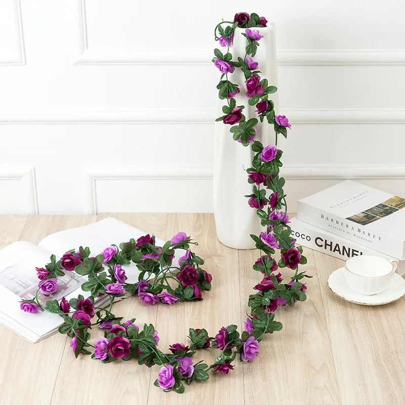 Head Artificial Silk Rose Vine Garland