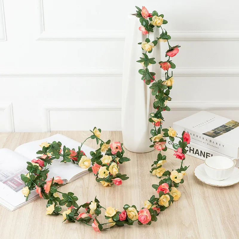 Head Artificial Silk Rose Vine Garland