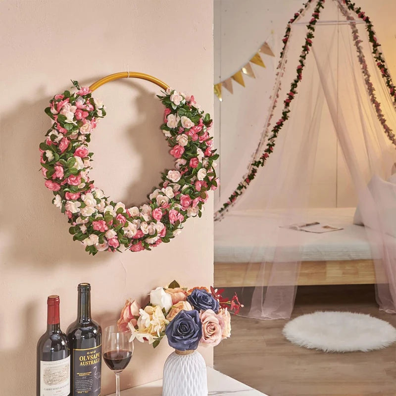 Head Artificial Silk Rose Vine Garland