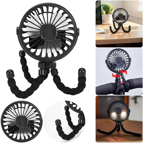 Mini Baby Stroller Fan Octopus Fan