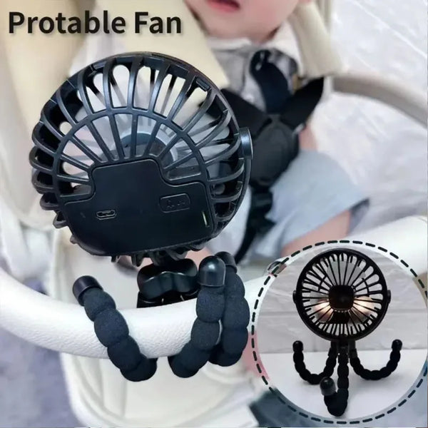 Mini Baby Stroller Fan Octopus Fan
