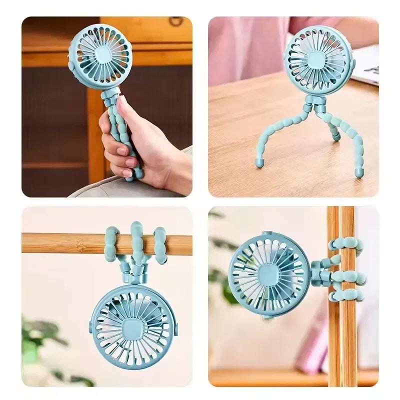 Mini Baby Stroller Fan Octopus Fan